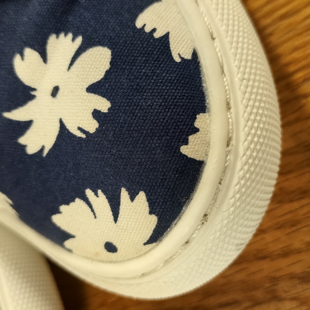 J. Crew Road Trip Printed Navy Floral Canvas Sneakers Size 8 - Picture 12 of 15